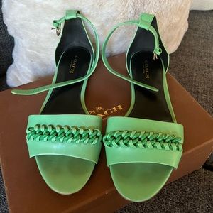 Coach Ankle Strap Green Sandals